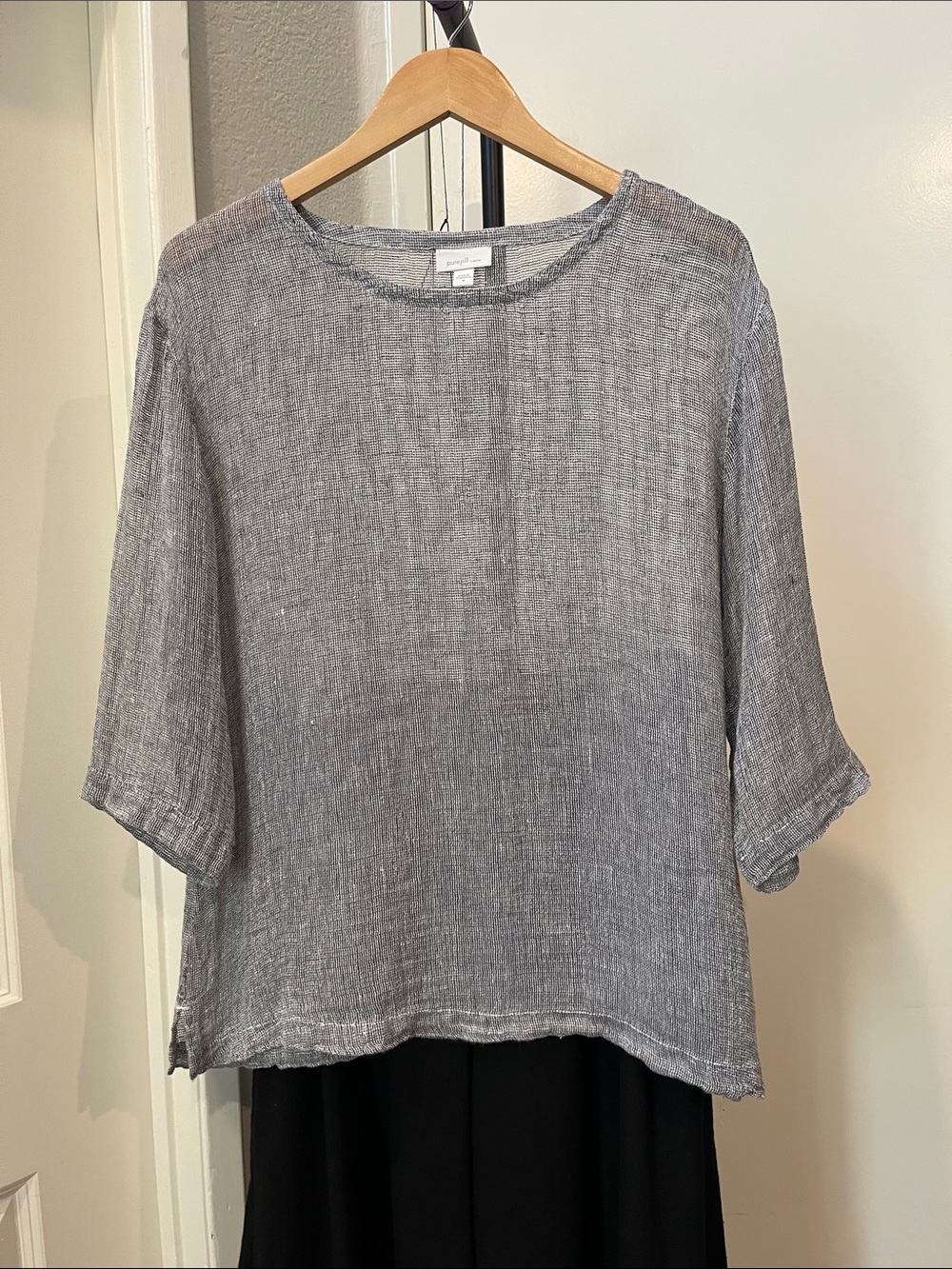 J. Jill Light Gray Linen Tunic - Picture 2 of 8